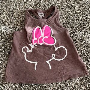 Disney Brown Tank Top with Pink Graphic